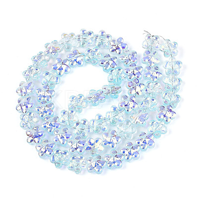 Transparency Electroplate Glass Beads Strands GLAA-T023-38A-06-1