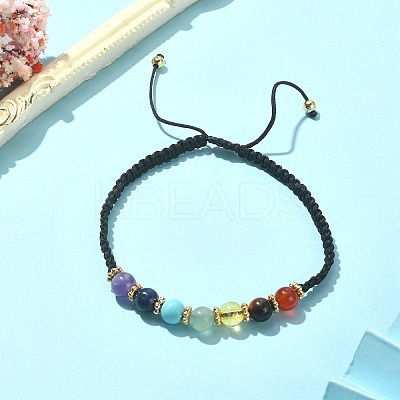 Natural & Synthetic Mixed Gemstone Braided Bead Bracelets BJEW-TA00325-1