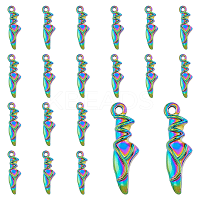 40PCS Rainbow Color Alloy Pendants PALLOY-DC0001-21-1