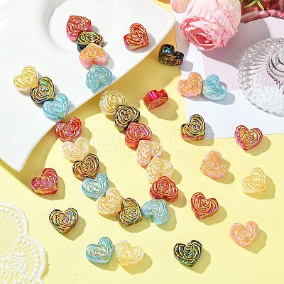 50Pcs Plating Opaque Acrylic Beads MACR-CJ0001-89-1