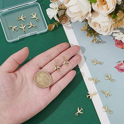 14Pcs Rack Plating Brass Charms KK-ME0001-50G-1