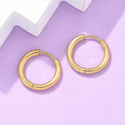 Ion Plating(IP) 304 Stainless Steel Huggie Hoop Earrings LS-EJEW-F111B-17mm-G-1