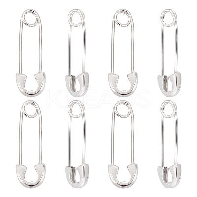 4 Pair Sterling Silver Safety Pin Shape Dangle Hoop Earrings for Men Women STER-AR0001-01-1