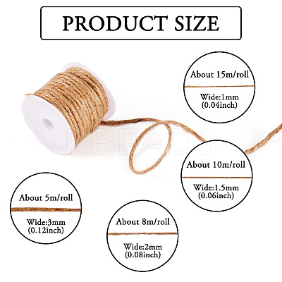 4 Rolls 4 Styles Jute Cord OCOR-TA0002-88-1