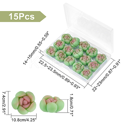 15Pcs Handmade Polymer Clay Cabochons CLAY-CA0001-10-1