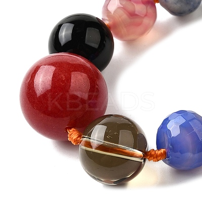 Natural Mixed Stone & Glass Round Beads Strands G-C188-01-1