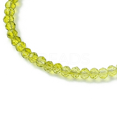 Faceted Rondelle Glass Beaded Necklace for Women NJEW-M208-01B-1