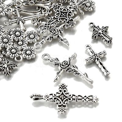 35Pcs 7 Styles Tibetan Style Alloy Pendants TIBE-FP0001-20-1