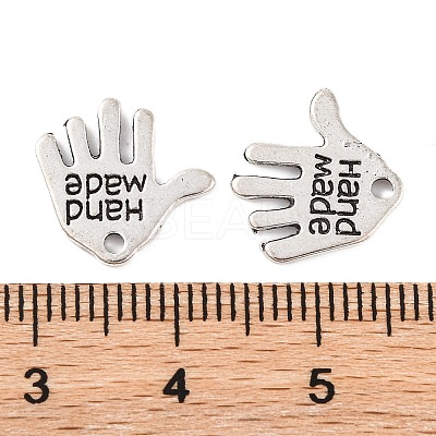 Tibetan Style Alloy Hand Carved Word Hand Made Charms TIBEP-O009-31-1