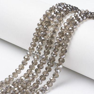 Electroplate Transparent Glass Beads Strands EGLA-A034-T6mm-E06-1
