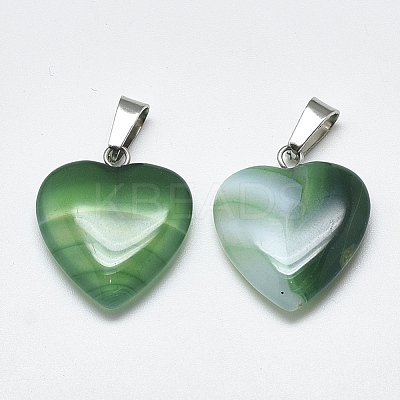 Natural Banded Agate/Striped Agate Pendants G-T122-24C-1