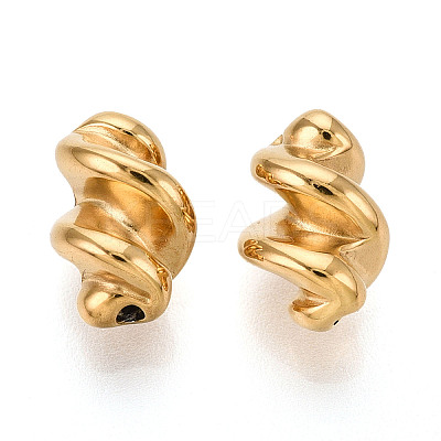 Twist Corrugated 304 Stainless Steel Beads STAS-T072-13B-G-1