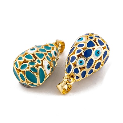 Brass Enamel Pendants KK-E112-11G-1