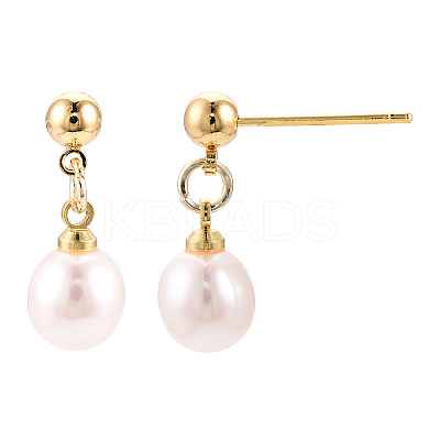 Natural Pearl Teardrop Dangle Stud Earrings PEAR-N020-06H-1