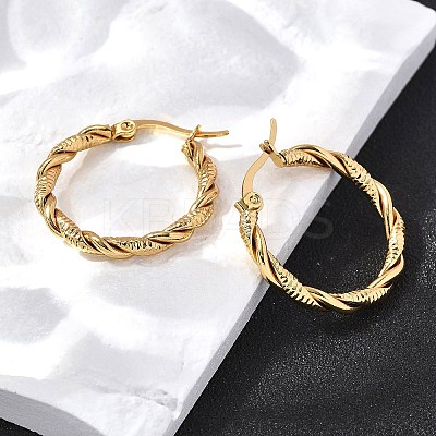 201 Stainless Steel Hoop Earrings LS-EJEW-Q026-09G-1