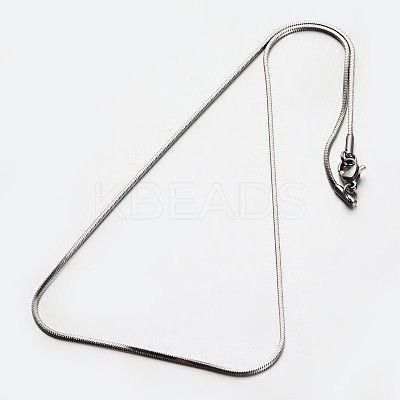 Non-Tarnish 304 Stainless Steel Square Snake Chain Necklaces X-NJEW-M114-32-P-1