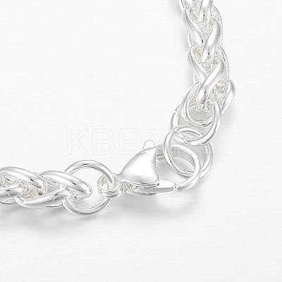 304 Stainless Steel Wheat Chain Bracelets BJEW-I252-09S-1