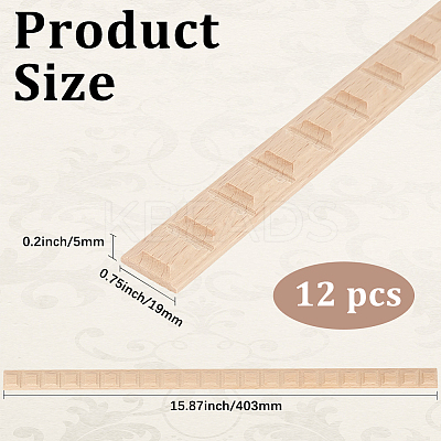 Wood Carving Waistline Edge Strips for Living Room Background Wall Decorative AJEW-GF0013-86C-1