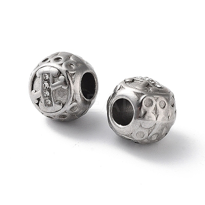 304 Stainless Steel Rhinestone European Beads STAS-A092-10X-P-1