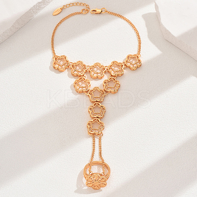 Vintage Brass Hollow Link Ring Bracelets for Women VR5801-4-1