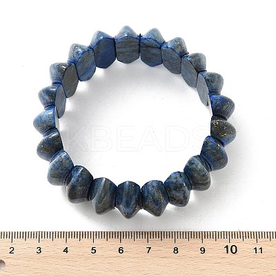 Bicone Dyed Natural Lapis Lazuli Beads Stretch Bracelets for Women Men BJEW-C097-05G-1