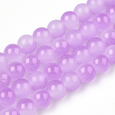 Baking Paint Imitation Jade Glass Round Bead Strands X1-DGLA-N003-10mm-04-1
