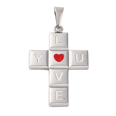 304 Stainless Steel Enamel Pendants LS-STAS-P372-03P-1