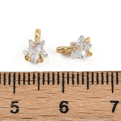 Rack Plating Brass Micro Pave Cubic Zirconia Charms LS-KK-H449-46G-1