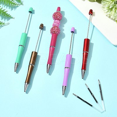 10Pcs ABS Plastic & Iron Ball-Point Pen AJEW-FS0001-41E-1