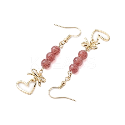 Natural Strawberry Quartz Dangle Earring EJEW-JE05911-1