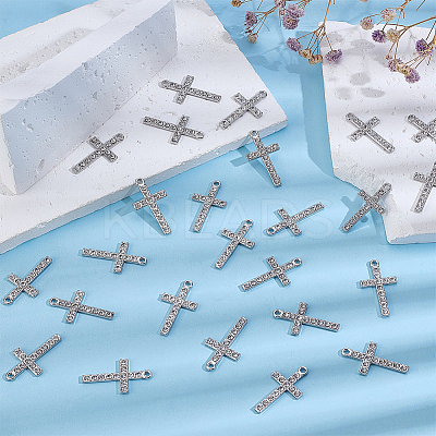 50Pcs Alloy Rhinestone Pendants FIND-ME0002-13P-1