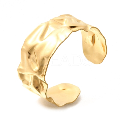 Textured 304 Stainless Steel Cuff Bangles for Women LS-STAS-Z108-09G-01-1