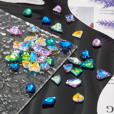 60Pcs 30 Styles Electroplated Glass Pendants EGLA-TA0001-48-1