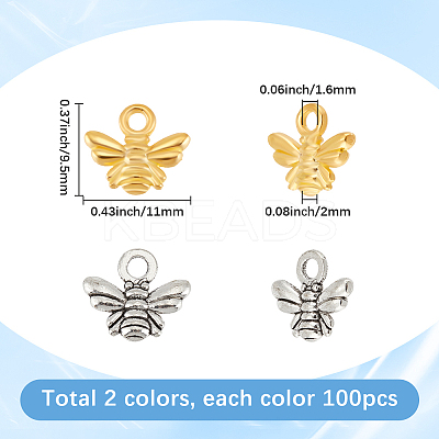 200Pcs 2 Styles Alloy Charms FIND-SC0013-98-1