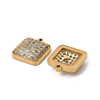 304 Stainless Steel Micro Pave Cubic Zirconia Charms LS-STAS-I356-04G-04-1