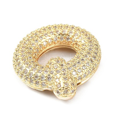 Rack Plating Brass Micro Pave Cubic Zirconia Pendants KK-Q790-01Q-G-1