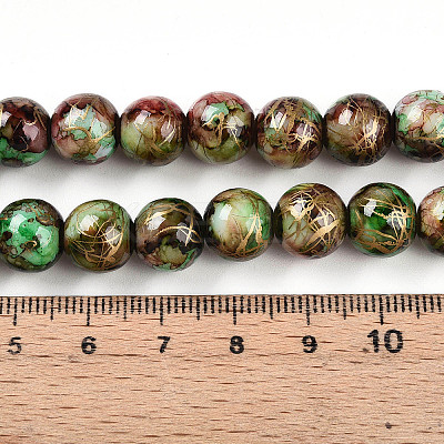 Baking Paint Glass Beads X1-DGLA-N003-10mm-B07-1
