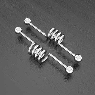 316L Surgical Stainless Steel Spiral Bar Industrial Barbell Cartilage Earrings FS-WG6688D-03-1