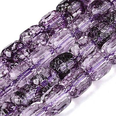 Transparent Crackle Glass Beads Strands GLAA-Q108-04A-06-1
