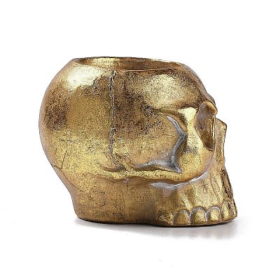 Halloween Skull Resin Candle Holders DJEW-R009-02-1