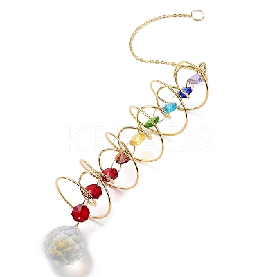 Spiral Alloy Hanging Ornaments HJEW-Q012-01B-1