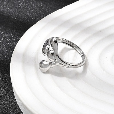5Pcs 304 Stainless Steel Open Cuff Rings for Women RJEW-K313-03P-1