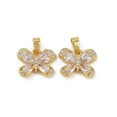 Brass Micro Pave Cubic Zirconia Charms KK-N254-229G-02-1