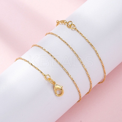 Brass Boston Link Chain Necklaces for Women NJEW-D302-02G-1