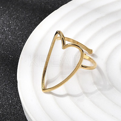 5Pcs 304 Stainless Steel Open Cuff Rings for Women RJEW-K313-12G-1