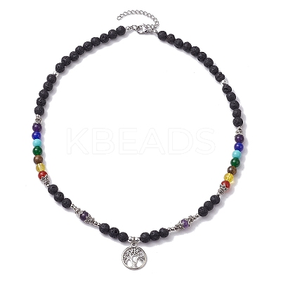 Chakra Gemstone Necklaces NJEW-JN04915-1