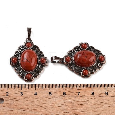 Natural Mixed Stone Rhombus Pendants G-K363-02R-1