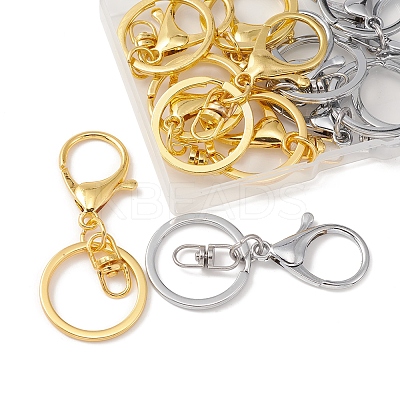 12Pcs 2 Colors Iron Alloy Lobster Claw Clasp Keychain KEYC-FS0001-01-1