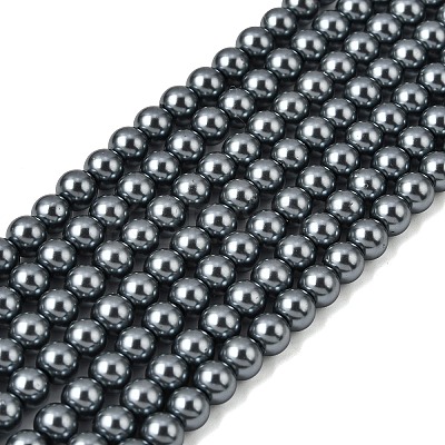 Eco-Friendly Dyed Glass Pearl Round Beads Strands HY-A002-6mm-RB077-1