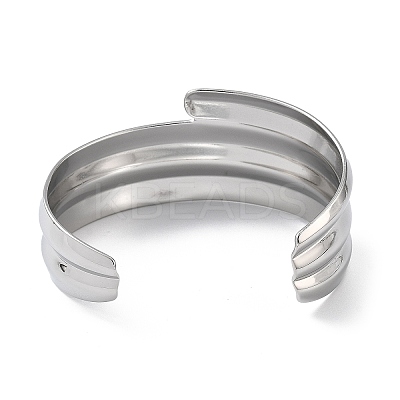 304 Stainless Steel Cuff Bangles for Women BJEW-Z078-19P-1